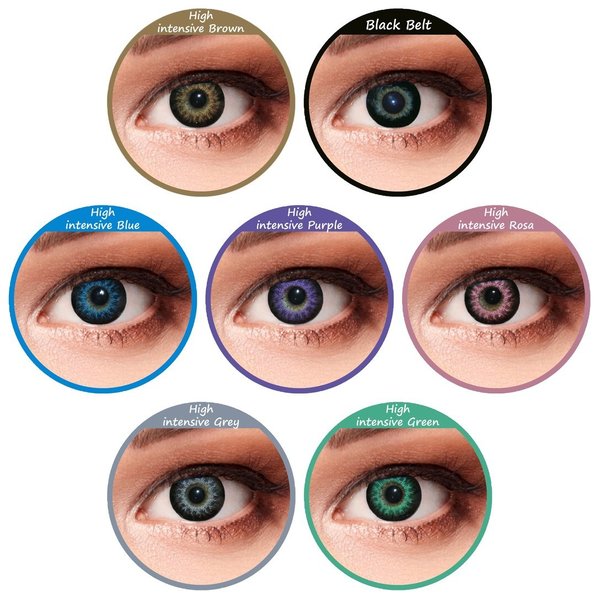 Grüne Farbige Kontaktlinsen ohne Stärke High intensive Green