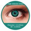 Grüne farbige Kontaktlinsen High intensive Green mit Stärke bis -5,00