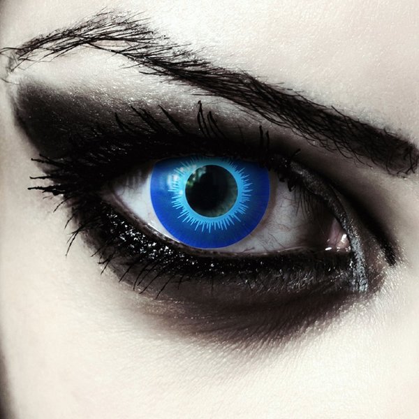Eis blaue farbige Kostüm Kontaktlinsen ohne Stärke "Blue Elfe"