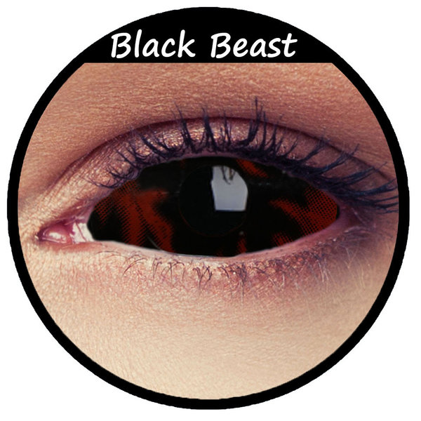 Schwarze farbige Kostüm Cosplay Full Sclera Kontaktlinsen "Black Beast"