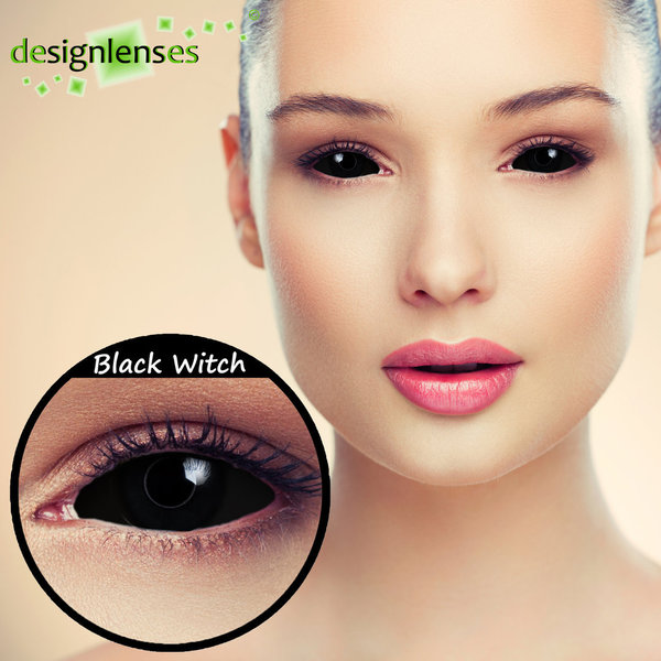 Schwarze farbige Kostüm Cosplay Full Sclera Kontaktlinsen "Black Witch"