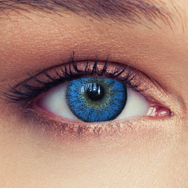 Blaue Kontaktlinsen mit oder ohne Stärke "Natural Aqua" natürlich wirkende farbige Linsen