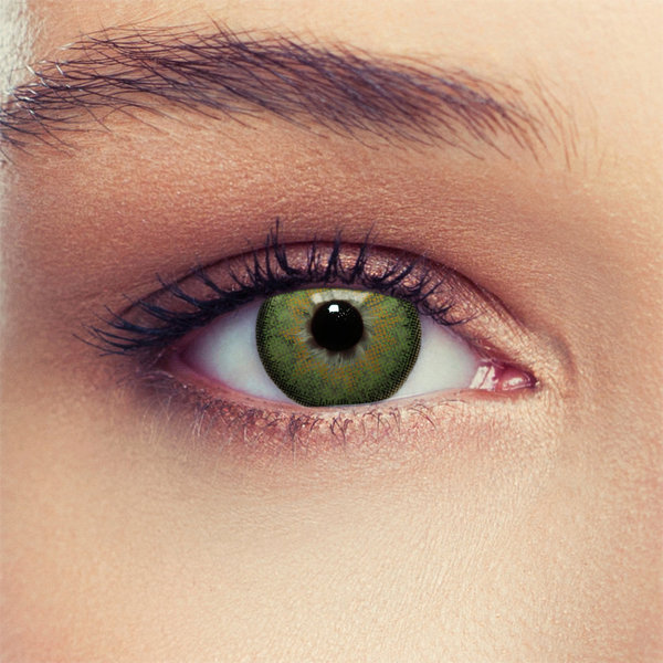 Grüne Kontaktlinsen mit oder ohne Stärke "Dimension Green" natürlich wirkende farbige Linsen