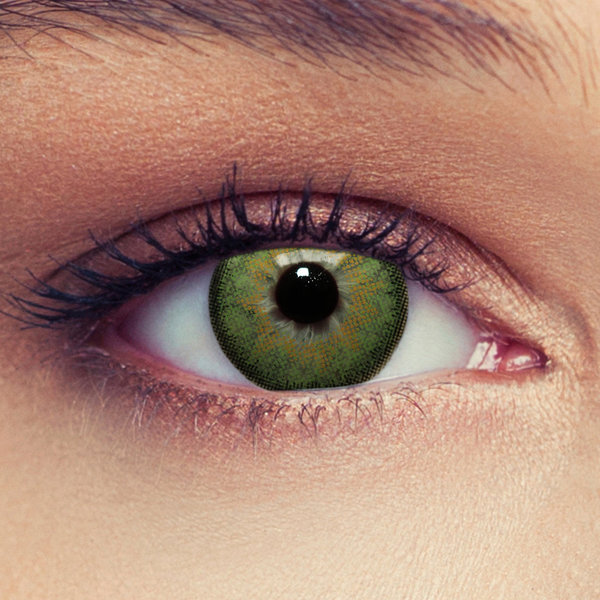 Grüne Kontaktlinsen mit oder ohne Stärke "Dimension Green" natürlich wirkende farbige Linsen