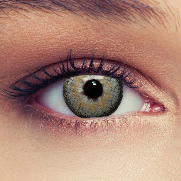 Graue Kontaktlinsen mit oder ohne Stärke "Dimension Grey" natürlich wirkende farbige Linsen