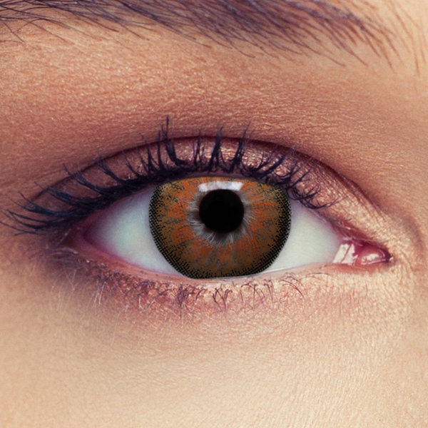 Braune Kontaktlinsen mit oder ohne Stärke "Dimension Brown" natürlich wirkende farbige Linsen
