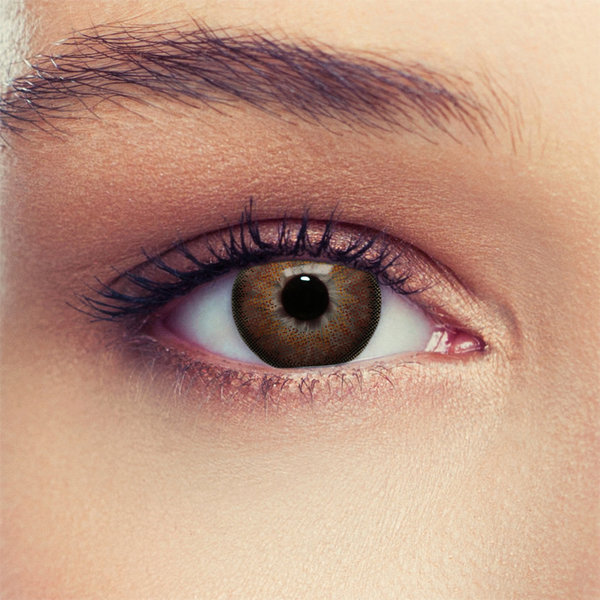 Haselnussbraune Kontaktlinsen mit/ ohne Stärke "Dimension Hazel" natürlich wirkende farbige Linsen