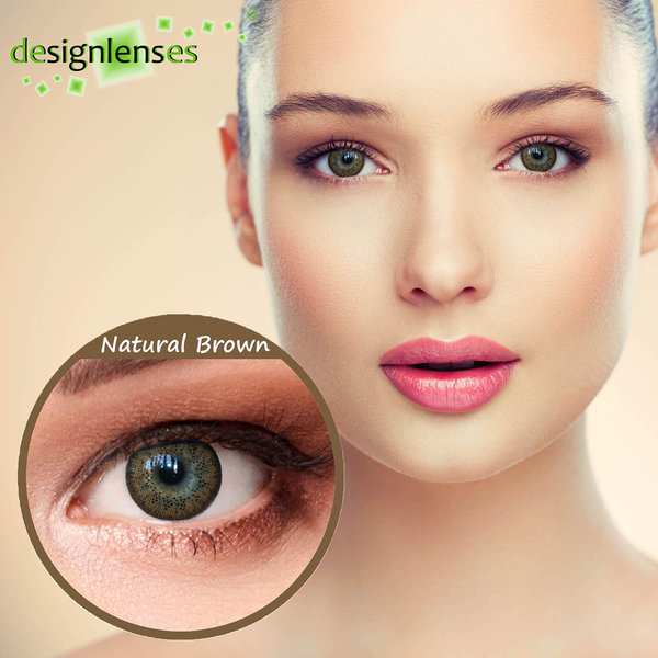 Braune Kontaktlinsen mit/ ohne Stärke "Natural Brown" natürlich wirkende farbige Linsen