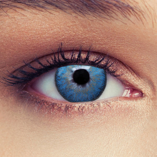 Blaue Kontaktlinsen mit oder ohne Stärke "Dimension Aqua" natürlich wirkende farbige Linsen