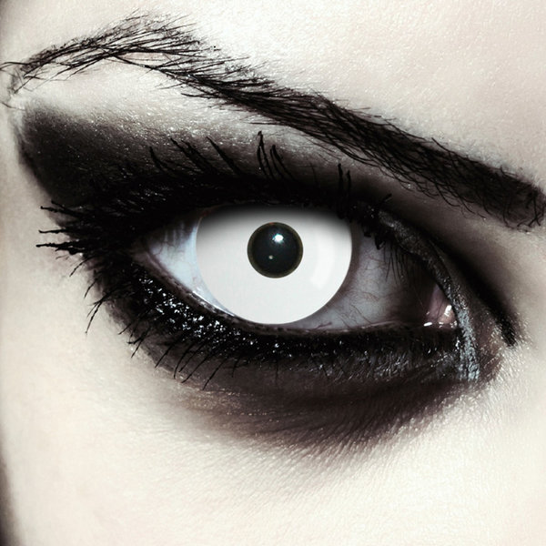 Weiße Halloween Kontaktlinsen mit oder ohne Sehstärke "Whiteout"